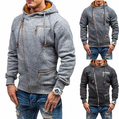 Trendiges Herren-Sweatshirt mit langen Ärmeln und Reißverschluss, Herbstmantel, Herren-Baumwoll-Sport-Hoodies