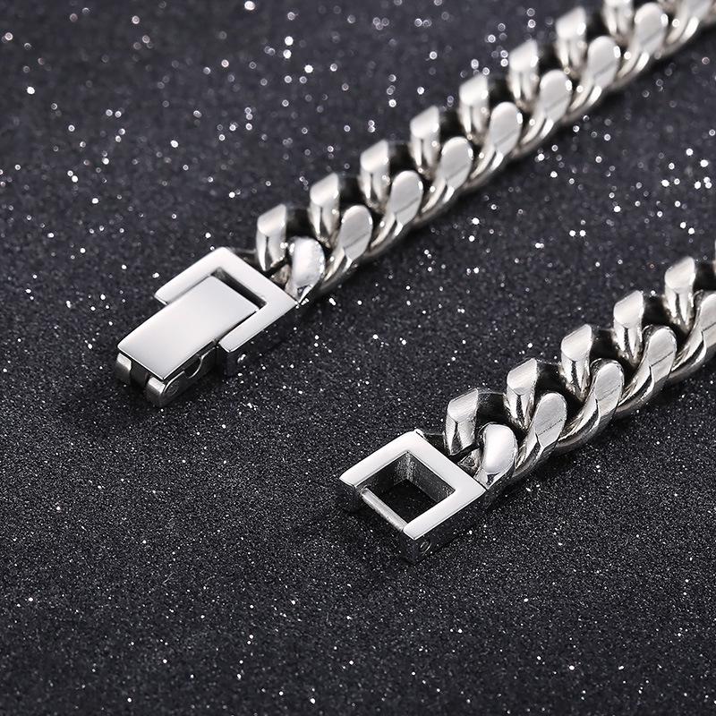 Unisex Cuban Cut Edge Titanium Steel Bracelet - Simple Whip Chain Fashion Jewelry