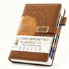Hardcover Portable Daily Planner PU Leather Cover Agenda Planning Notebook  Self-discipline