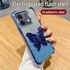 Shockproof Butterfly Stand Phone Case For Xiaomi Redmi Note 14 Pro Plus 14C 4G 5G 14T POCO X7 Pro Gradient Glitter Silicon Cover