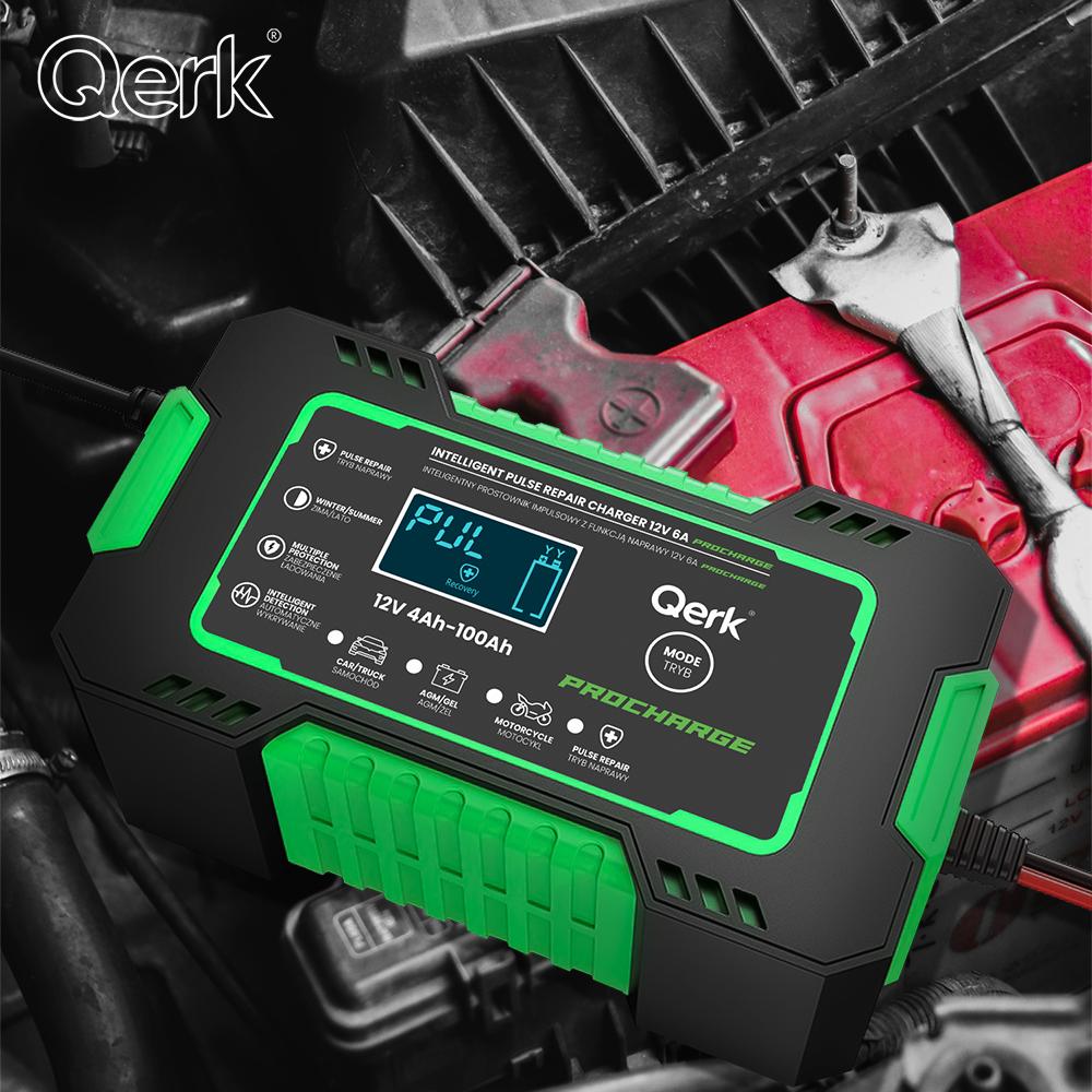 Qerk Rj-C 120501A 12V 6A Pulsed Car Battery Charger With Battery Repair Function