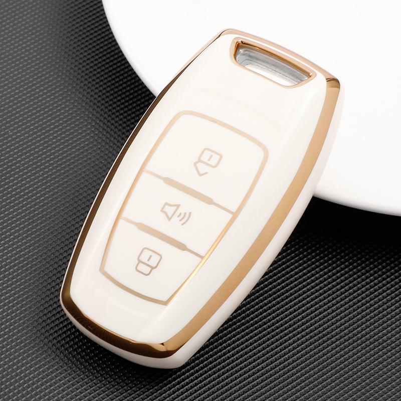 Gold Edge TPU Key Case for Haval Models H2S, H4, H6, H8, H9, M6, F5, M6, X7 - Great Wall