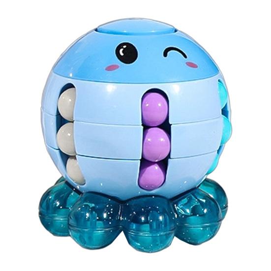 

Cube Toy Octopus Shape Smooth Rotation Fidget Spinner Fall-Resistant Portable Kids Adults Stress Relief Toy Intelligence Puzzle Toy синий