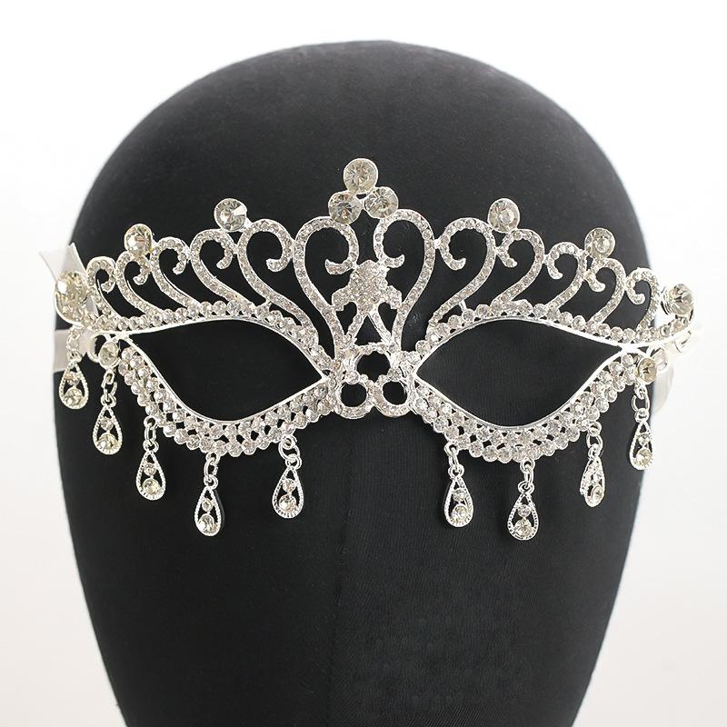 New European and American Style Mask Crown Ball Dinner Dress Accessories Bride Wedding Rhinestone Mask