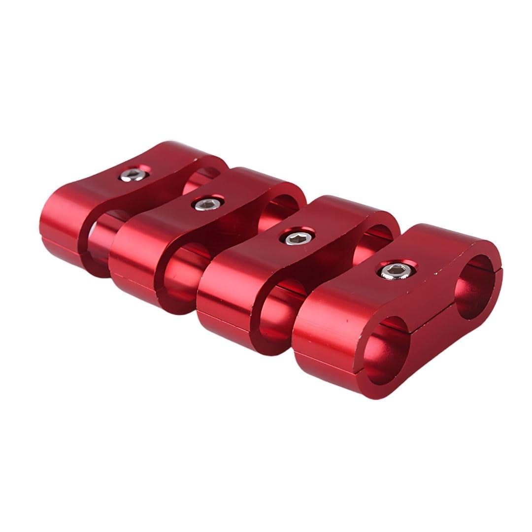 

Aluminum Hose Separator Clamp 2 Holes Set of 4 (Red, AN4 compatible size красный