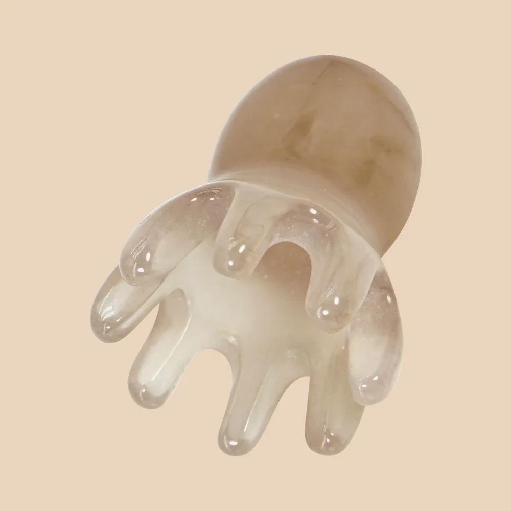 Resin Octopus Scalp Massage Comb Acupressure Meridian Therapy Hair Care Portable Head Massage Relaxation Tool Natural Material