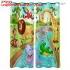 Zoo Curtain Forest Cartoon Children 3d Digital Printing Lightblocking Curtain