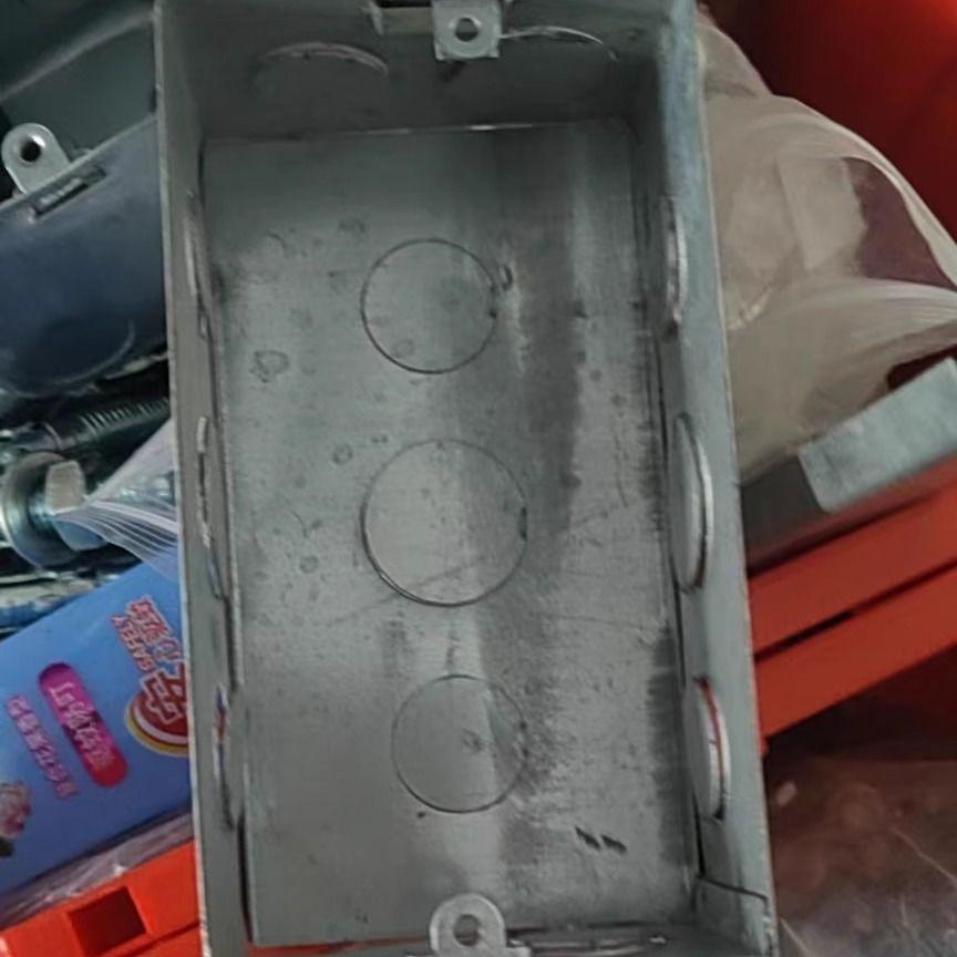 86 Type Thickened Square Steel Junction Box with External Ear, Concealed or Exposed Galvanized Base.