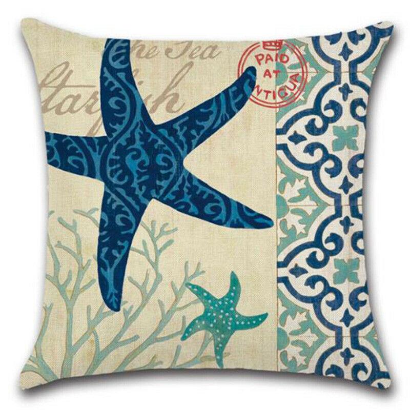 4pcs pillow cases cushion covers shells seahorse nautical US SELLER 4pcs pillow cases cushion covers shells seahorse nautical US SELLER
