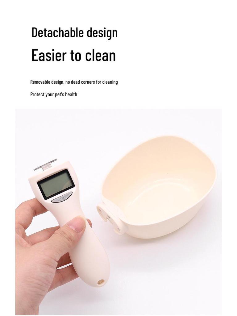Long-Handled Electronic Pet Food Measuring Spoon with Gram Scale for Dog and Cat Food