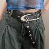 Retro Jeans Decor Star Buckle Belt Black Y2K Pu Waistbands Korean Style Fashion Trouser Decoration Dress Decoration