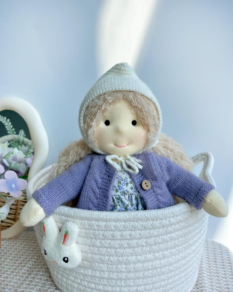 BlissfulPixie Waldorf Doll Handmade Cute Plush Toy for Perfect for Kids - Bunny, Doll, 30cm, Soft, Girls,