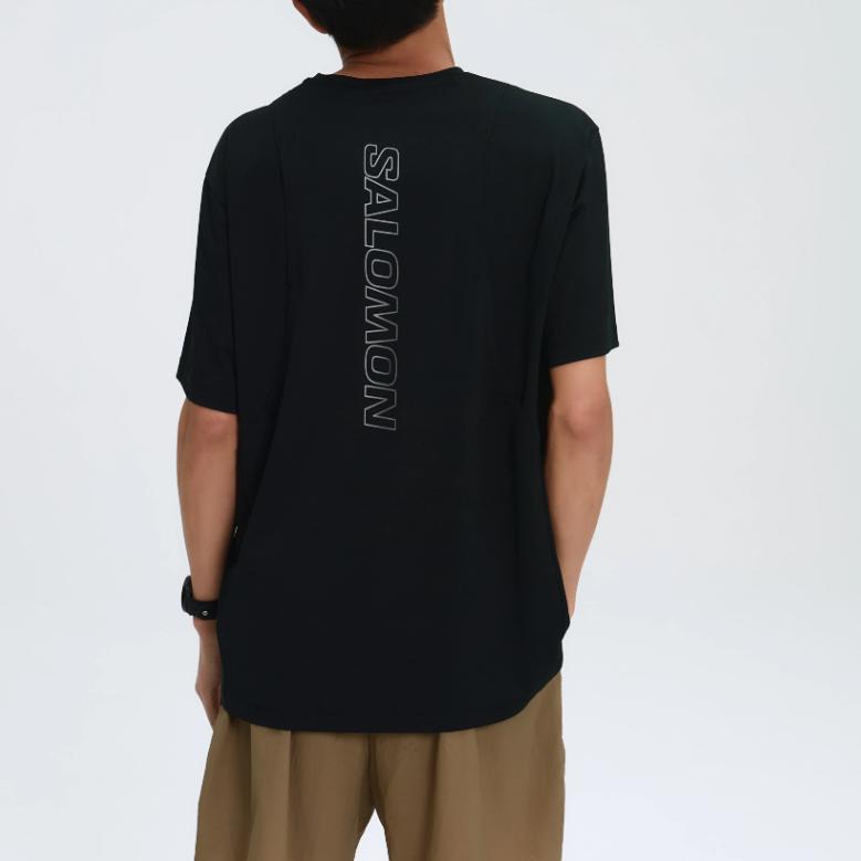 Salomon Loose Fit Letter Print Round Neck Short Sleeve Running T-Shirt Men tops LD0087300