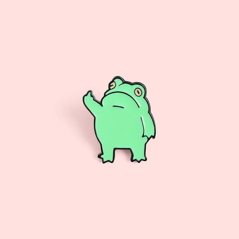 Enamel Frog Playful Pin Fun And Trendy Badge For Individualistic Style Lovers