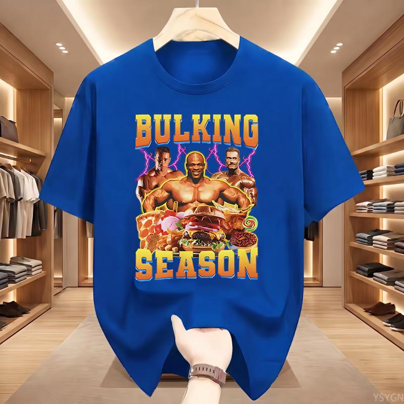 Bulking Season Kevin Levrone Funny Gym Meme T-Shirts Women Fashion Short Sleeve T-shirt Cotton Tees Streetwear Top