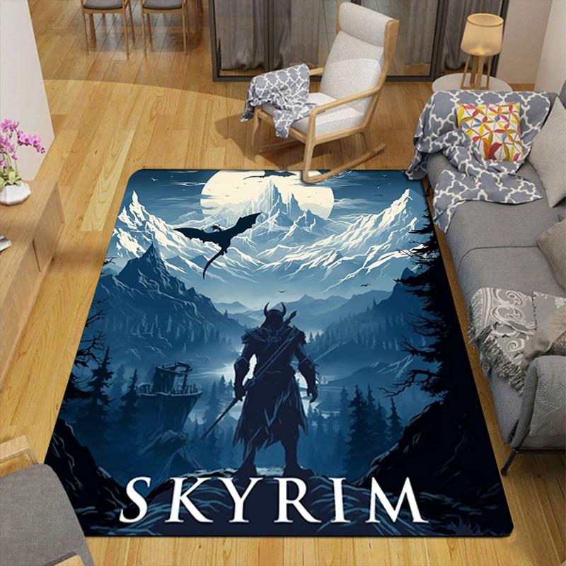 The Elder Scrolls Rug Floor Mat for Living Room or Bedroom Soft and Comfortable Carpet a Gift for Birthday and Holiday.