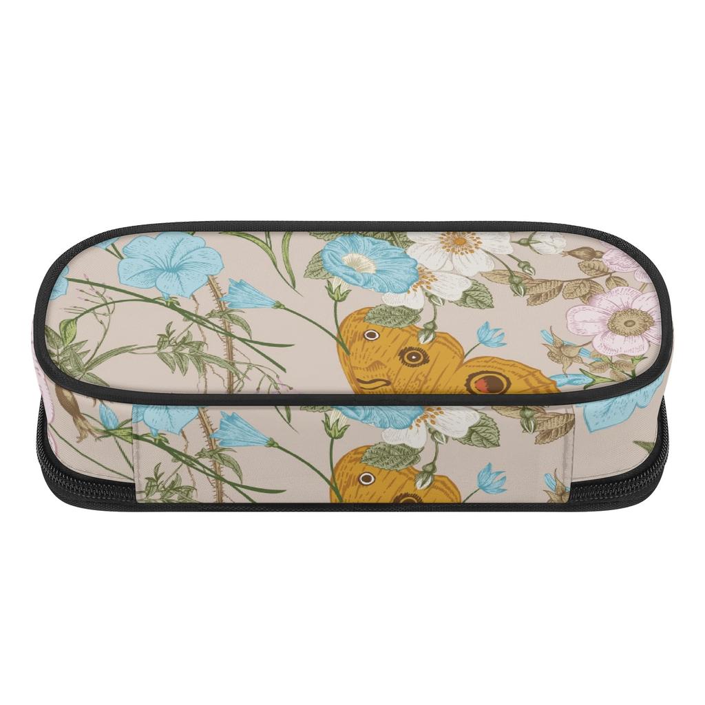 Pen Case Scratch Resistant Polyester Organized Storage Smooth Zipper with Mesh Pocket Removable Divider and Pen Slots for Students