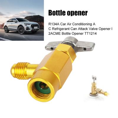 Valvola Apri-Rubinetto Adattatore Filetto 1/4 ACME 1/2 Dispenser per Lattine Bottiglia Aria Condizionata Auto Refrigerante Auto R-134a Accessori Auto
