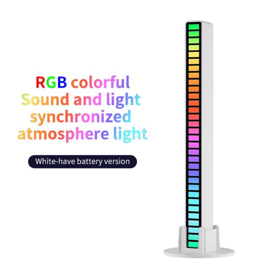 Yousheng RGB Lamp Music Rhythm Pickup Light Multiple Modes 5 Speeds Battery Operated Desktop Sound Control Lamp Ambient Light