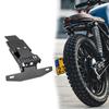 Bike License Plate Mount with Articulated Layered Structure for SURRON X/S, Powder-Coated Iron Body, Integrated Fasteners, & Elongated Installation