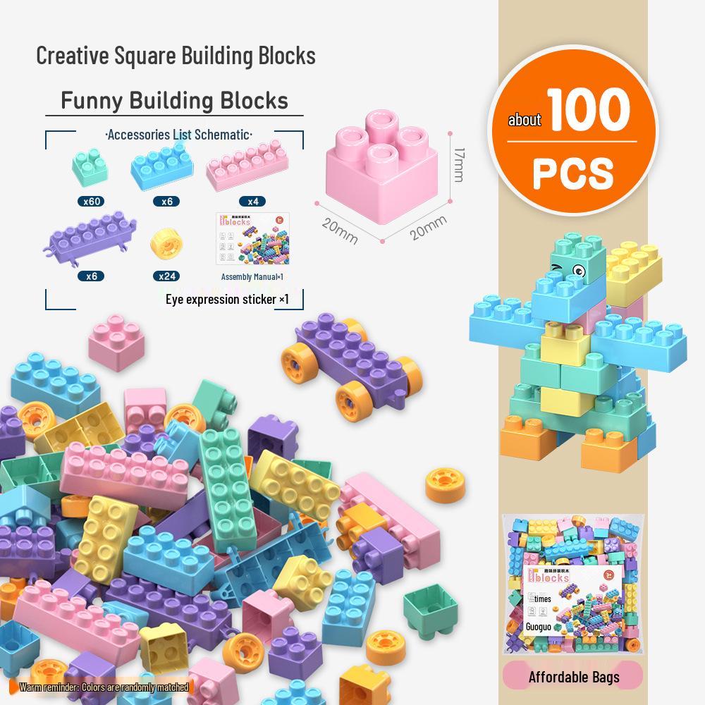 New Dual-Color Children's Building Blocks: Assembled Puzzle & Educational DIY Toys for Early Learning