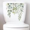 Bathroom Stickers Tropical Green Plant Leaf Flower PVC Self Adhesive Waterproof Wall Sticker for Home Bathroom Toilet Decor 1PC