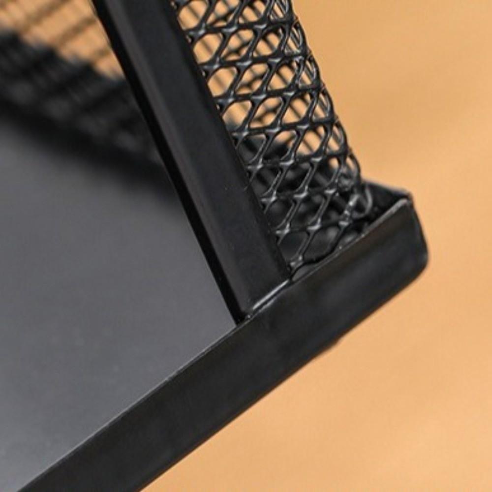 Metal Mesh Pen Holder 2/3 Grids Desk Organizer Holder Durable Black Pen Holder  Pencil