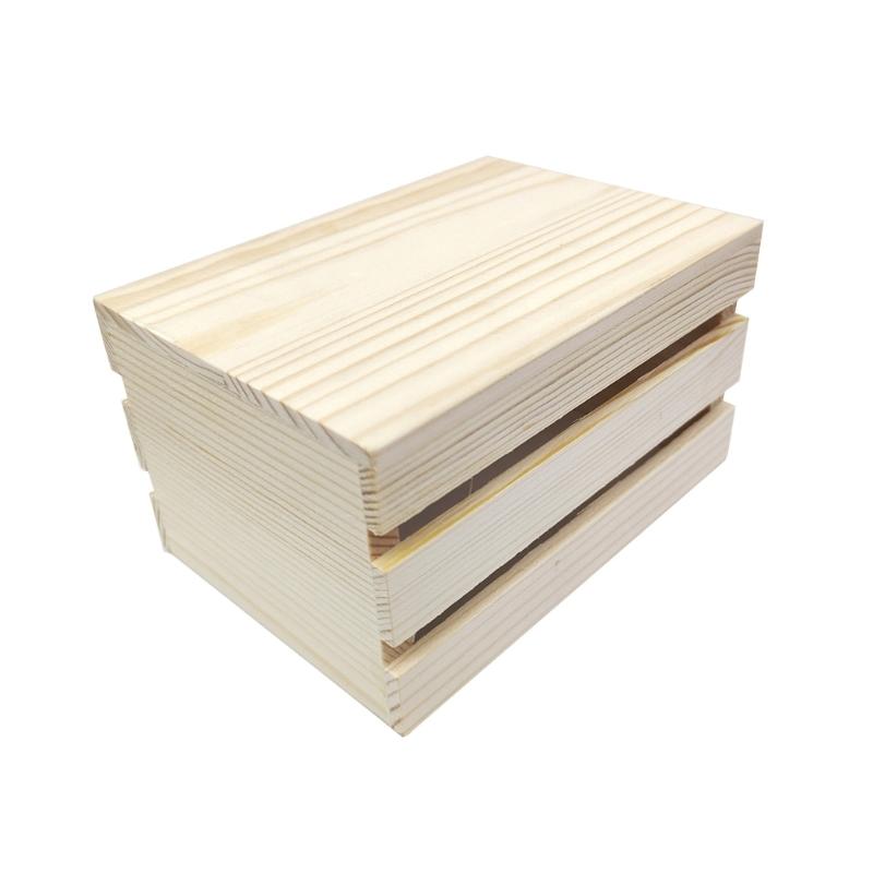 6/12-pack Förvaringskorg i Furu Trälåda Redelådor För Skrivbord Badrumshylla Display Dekoration