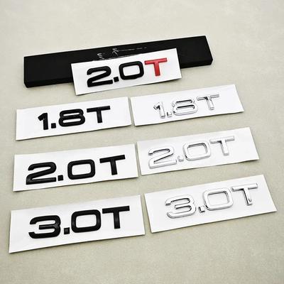 ABS Letters Car Sticker Rear Trunk Badge Logo 1.8T 2.0T 3.0T Emblem For S A3 A4 A5 A6 A7 A8 Q2 Q3 Q5 Q7 Q8 Car Accessories