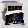 3pcs Custom Name Magical Hat Bedding Set Printed Bedding Set Duvet Cover Closure Includes 1 Duvet Cover & 2 Pillowcases Bedroom Decor
