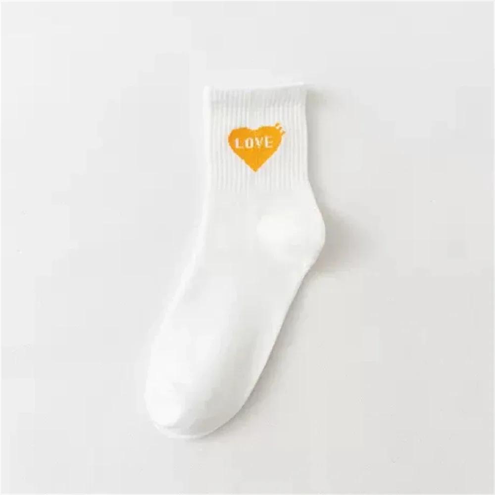 Funny Cartoon Heart Astronaut Rainbow Stripes Bear Footprint Sport Hipster Harajuku Casual Soft White Cotton Socks Dropship