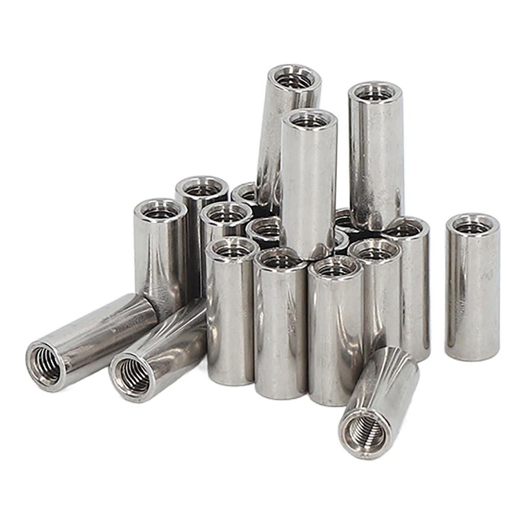 20Pcs Coupling Nut Stainless Steel M5 Round Rod Connector Nut Female Thread for Connection