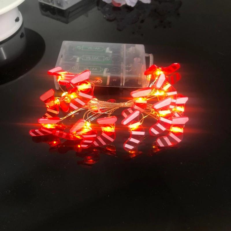 2m 20 Lights Christmas Lights Garland Santa Claus String Lights For Party Decorations Xmas Tree Decor New Year Gift 2025