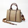One Shoulder Messenger Bag Large Capacity Contrasting Bag First Layer Cowhide Handbag Versatile Leather Women's Bag