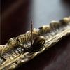 Bronze Leaf Incense Holder for Stick Vintage Alloy Lotus Burner for Home Tea Room Zen Decor