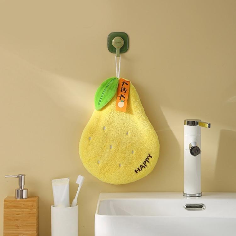 Hanging Towels Soft Coral Fleece Hanging Hand Towel In Fruit Shape Optional For Quick Drying And Easy Use In Kitchen