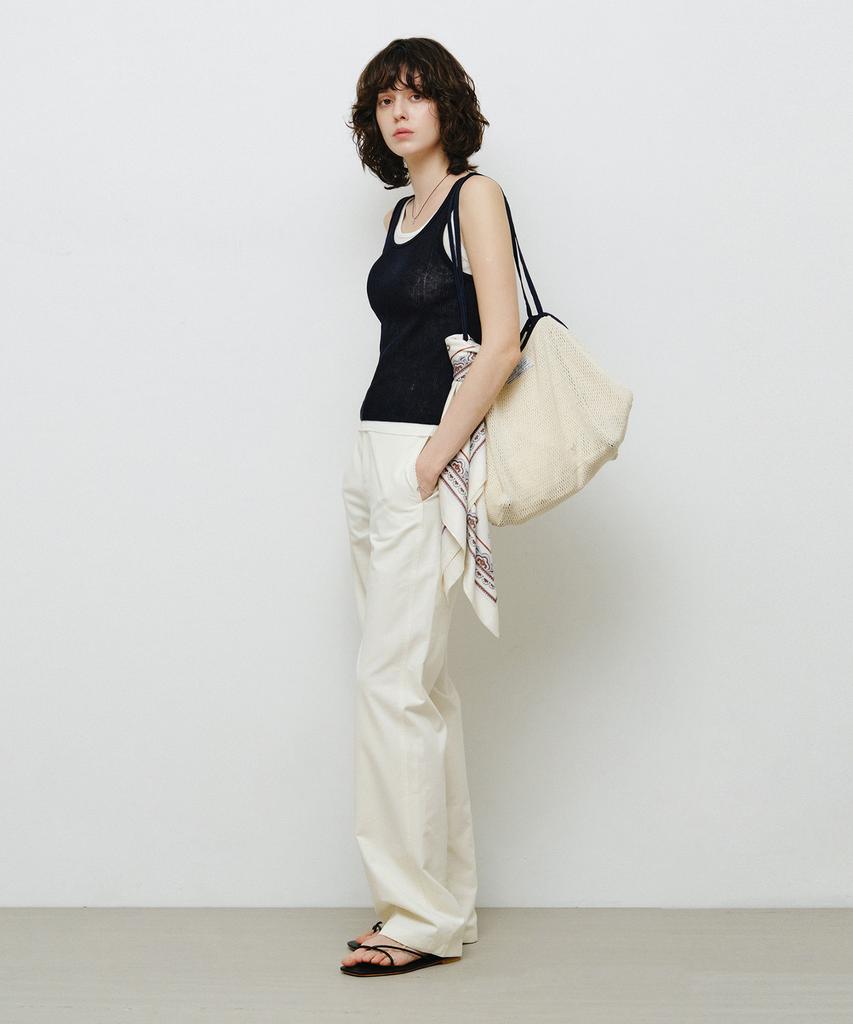 MONGDOL Button Pocket Straight Pants Ecru Mdpt078Ecru
