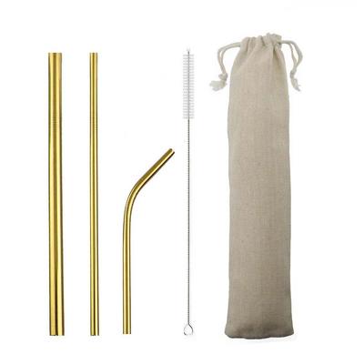 5-Pcs Straws 304 Stainless Steel Metal Straws 12mm Reusable Drinking Straw Set Bag Silicone Cover Tips Bar Accessories
