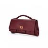 Genuine Leather Mini Square Bag With Lock Top Handle Crossbody Shoulder Women