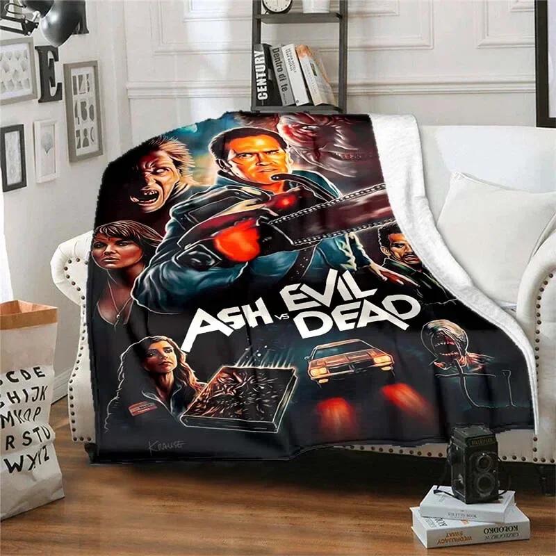 Supernatural Horror Movie Evil Dead Square Print Blanket Soft Cozy Bed Blanket , for Family Outdoor Picnic Trips Warm Gift