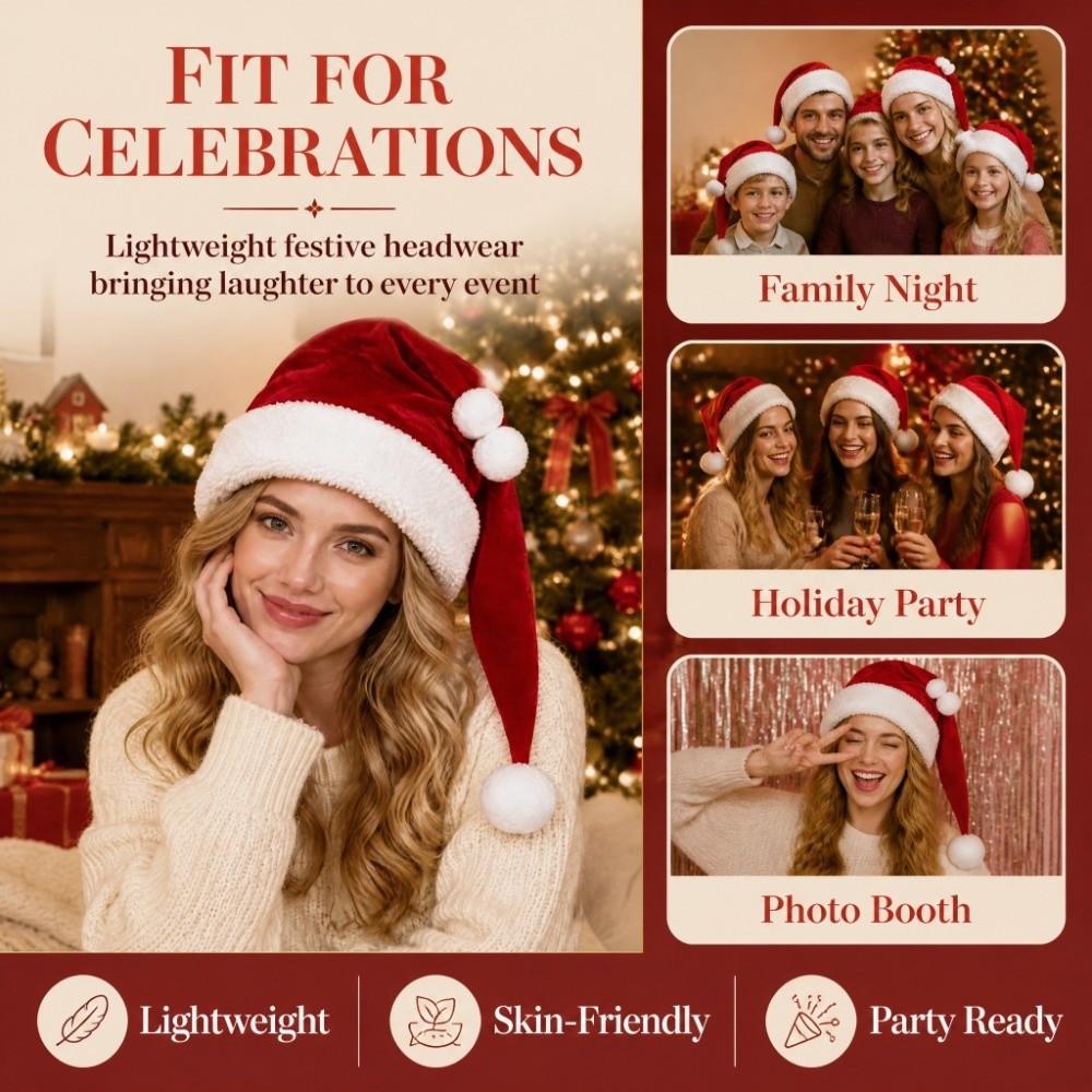 Electric Swing Christmas Hat Plush Moving Santa Hat Fun Plush Christmas Cap Photo Shooting