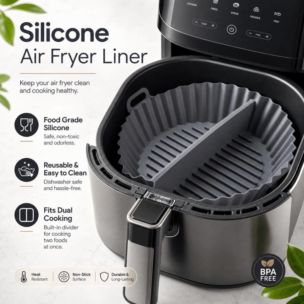 Creative Silicone Air Fryer Liner Food Grade Circular Oven Mat Silicone Baking Tray Oven Baking