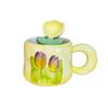 Tulip Cup for Girls with High-value Ceramic Mug with Lid Spoon Large Capacity Coffee Cup Souvenir
