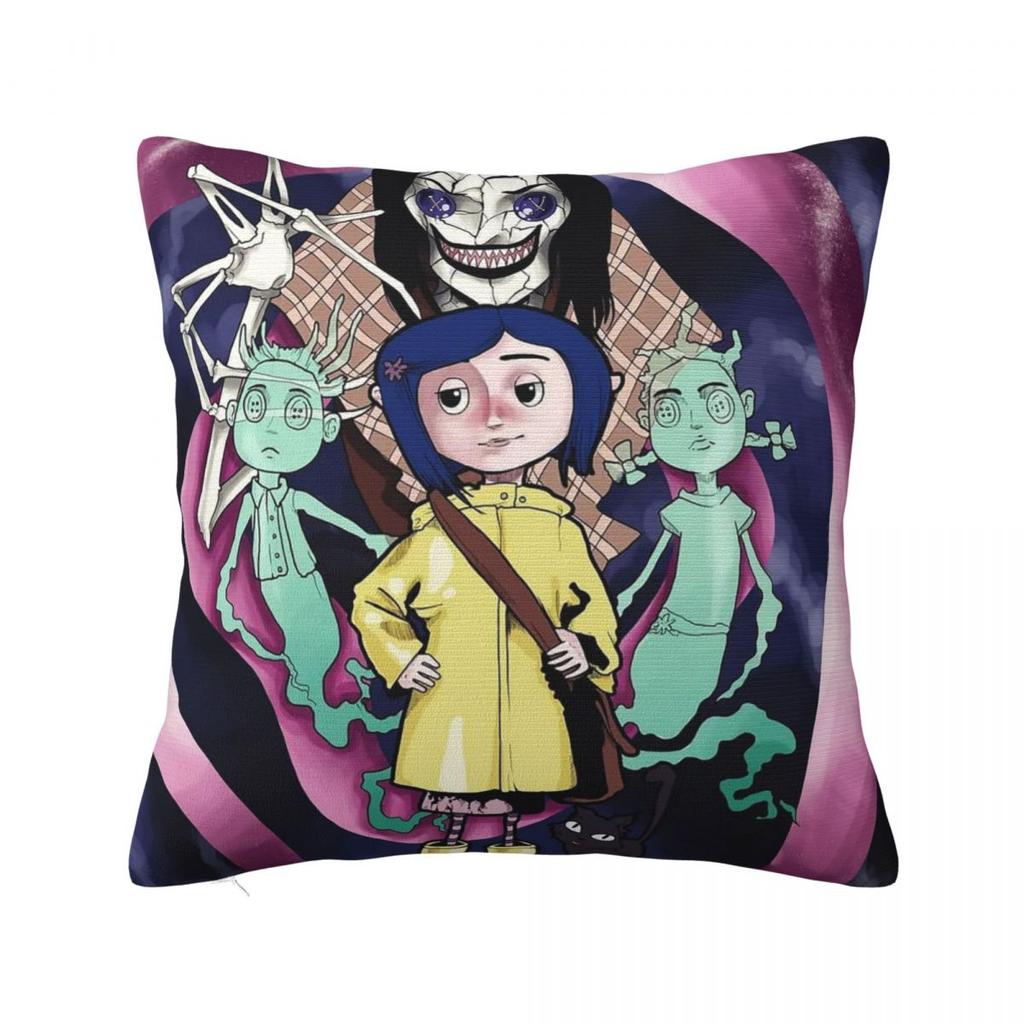 Coraline Jones Square Pillow Case Decorative Pillow the Secret Door Fantasy Casual Cushion Covers
