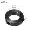MECCANIXITY Shaft Collar 1 1/8" Bore Double Split Carbon Steel Clamping Collar Shaft Collars with Set Screw Black 4 Pack