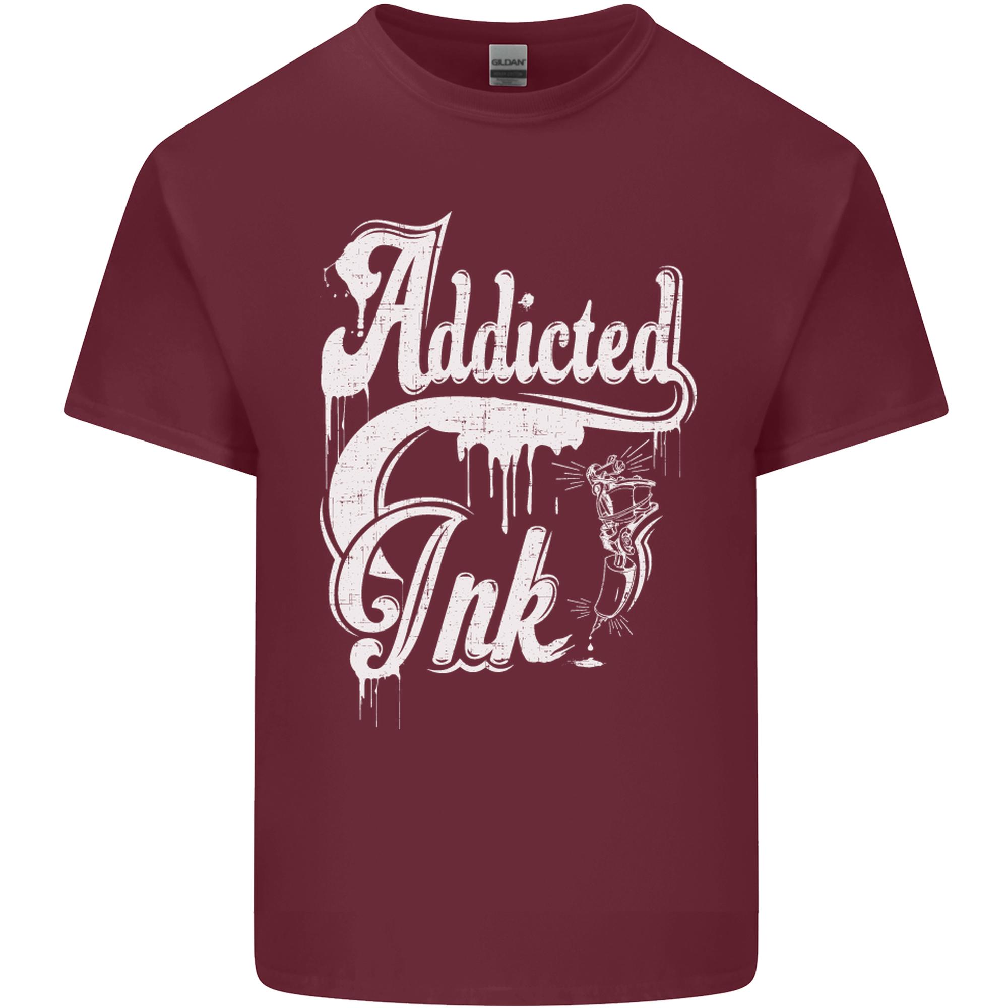 Addicted Ink Tattoo Tattooist Biker Art Unisexs Light Cotton TShirt S