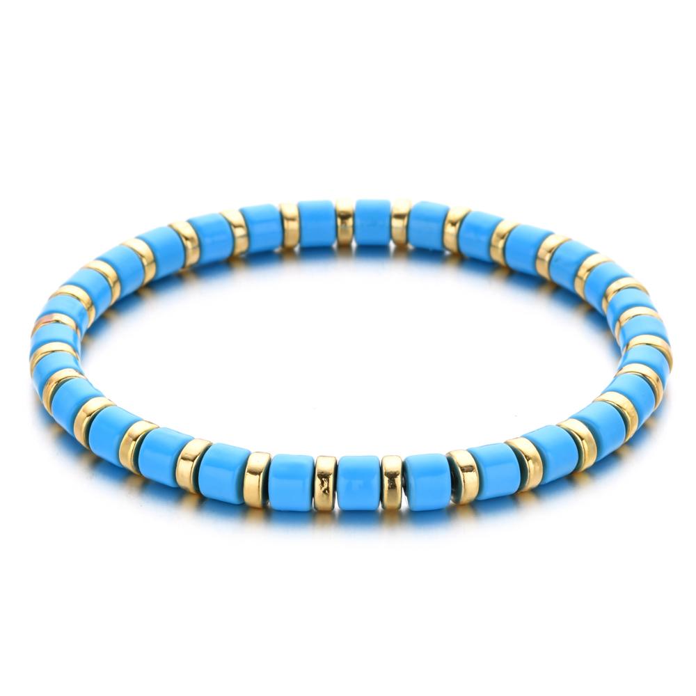 

Милые радужные эмалевые бусины в стиле бохо, эластичный браслет, красочные новые модные разноцветные бусины для плитки, смешанные украшения для серфинга и пляжа, подарок Adjustable