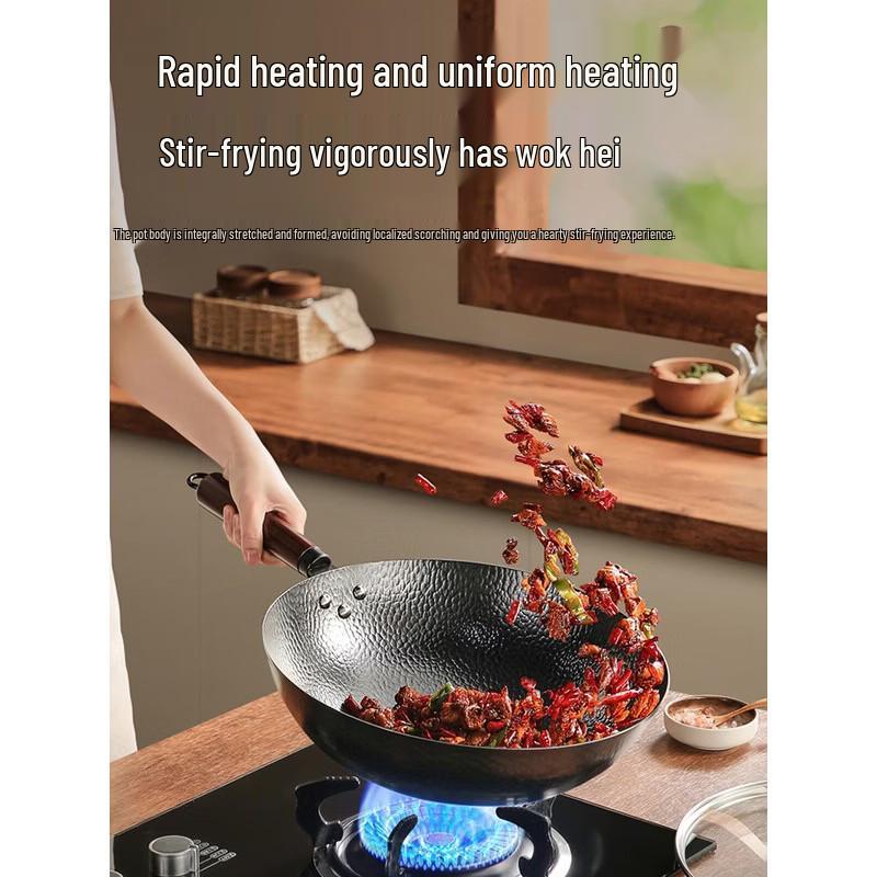 SUPOR 32cm Hammered Cast Iron Non-stick Wok