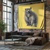 Rustic Bear Tapestry Mountain Forest Animal Wall Hanging Nature Home Decor Vintage Wildlife Tapestry Room Divider Aesthetic Dorm