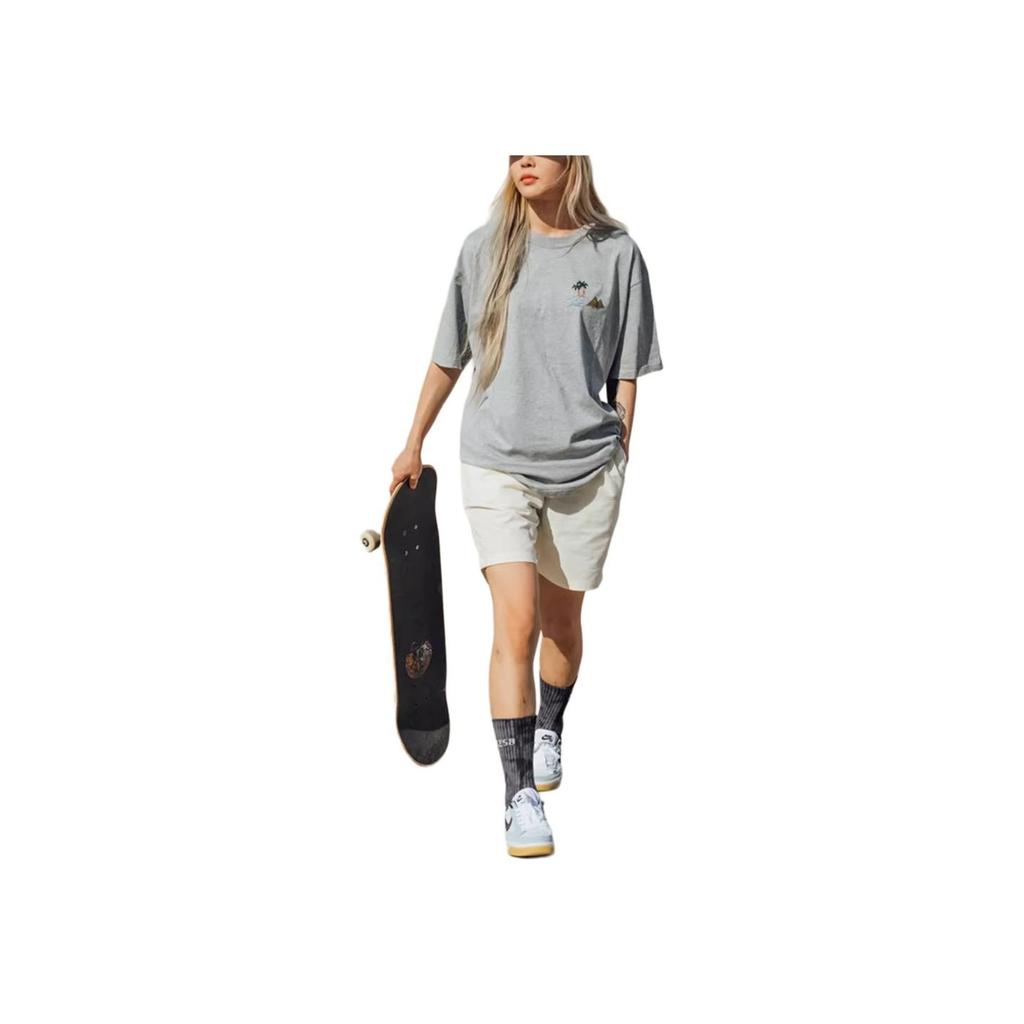 Nike Solid Pattern Print Casual Crew Neck Short Sleeve T-Shirt Unisex Tops Grey DD8913-063